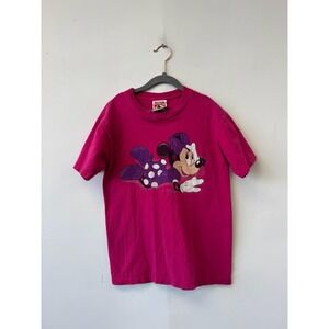 Vintage Mickey, Inc Minnie Mouse Shirt Kids 6-7 Pink Disney Graphic Tee 90s Y2K